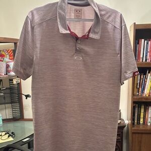 Oakley Men's Polo Shirt in Gray and Red
